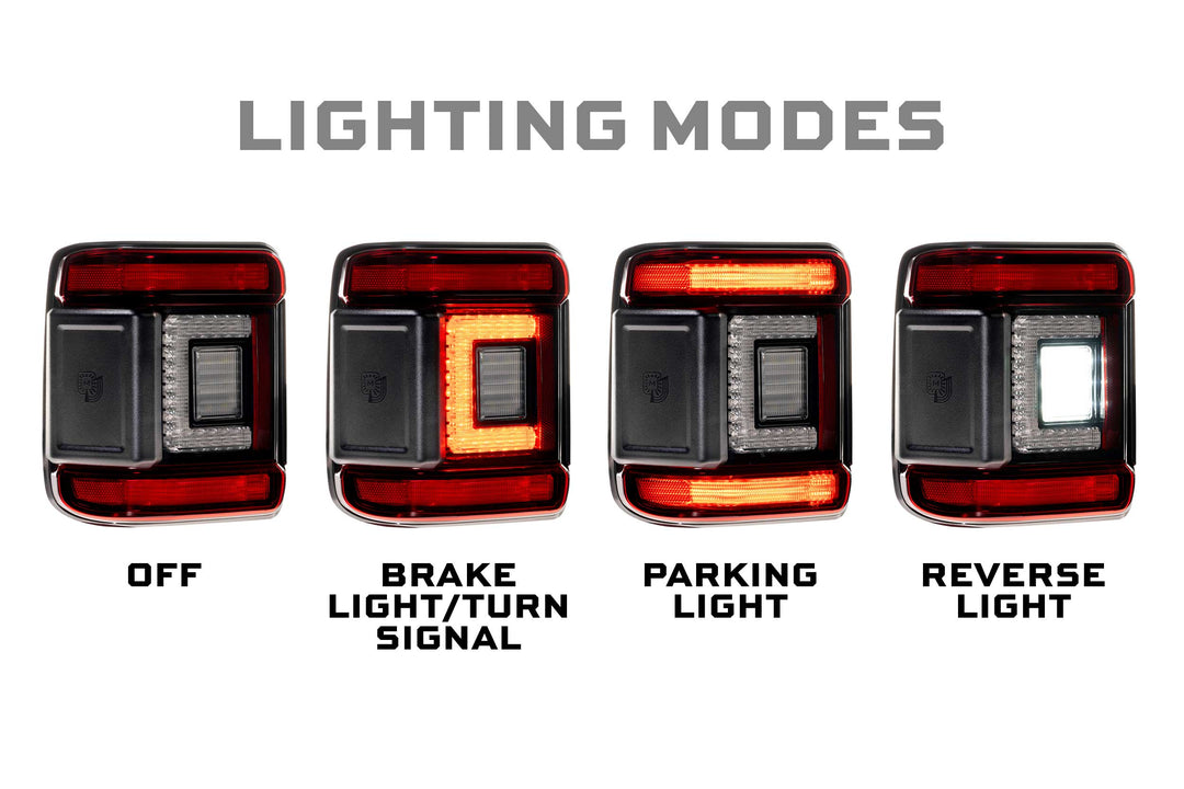 Jeep Wrangler JL (2018+): Morimoto XB Low Profile Tail Lights (Red)