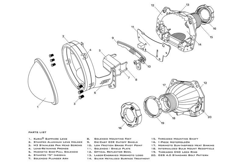 Bi-Xenon: Morimoto Mini D2S 5.0: (Round Lens/LHD)-PR56-9