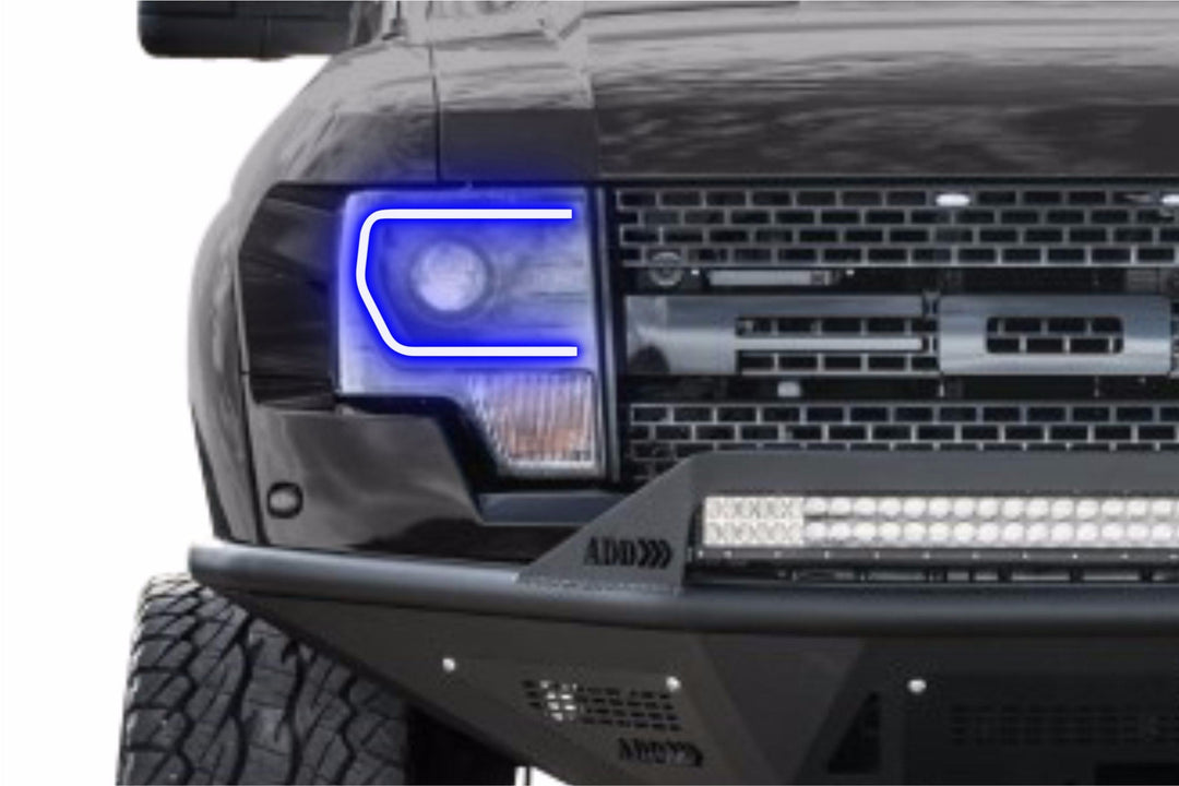 Ford F150 w/ OEM HID (13-14): Profile Pivot Fitted Halos (Kit/Switchback)-LED300-1