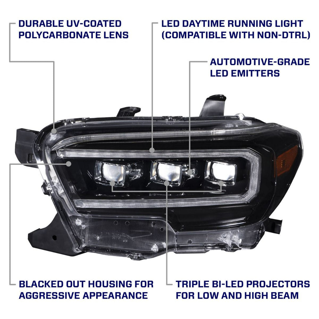 Form Lighting 2016-2023 Toyota Tacoma Sequential LED Projector Headlights (With White DRL)-FL0001-10