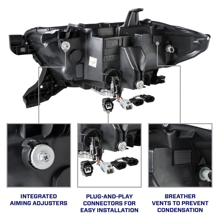 Form Lighting 2016-2023 Toyota Tacoma Sequential LED Projector Headlights (With White DRL)-FL0001-11