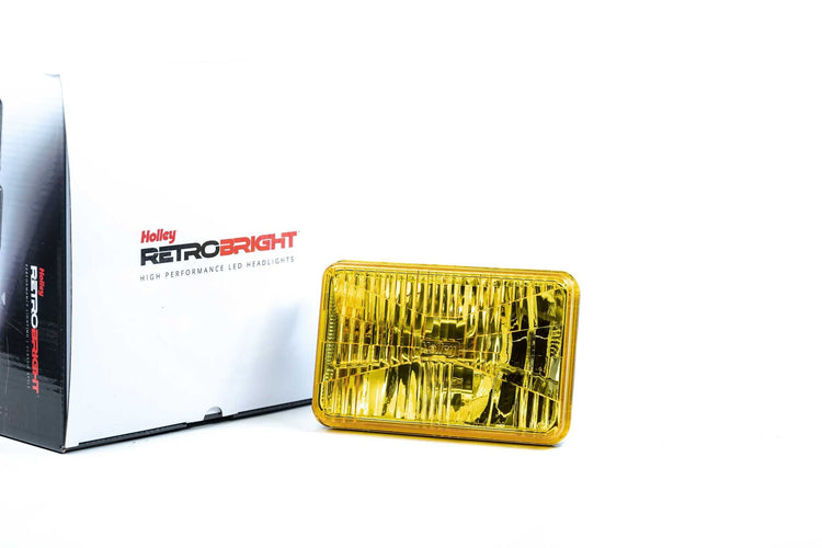 Holley RetroBright: Euro Lens Yellow 4x6" Rectangle (Single Headlight)-LFRB100-1