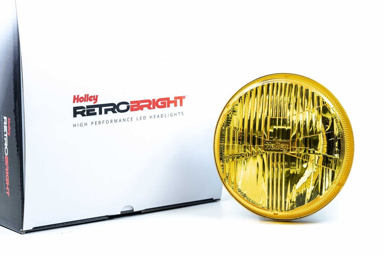 Holley RetroBright: Euro Lens Yellow 5.75" Round (Single Headlight)-LFRB105-1