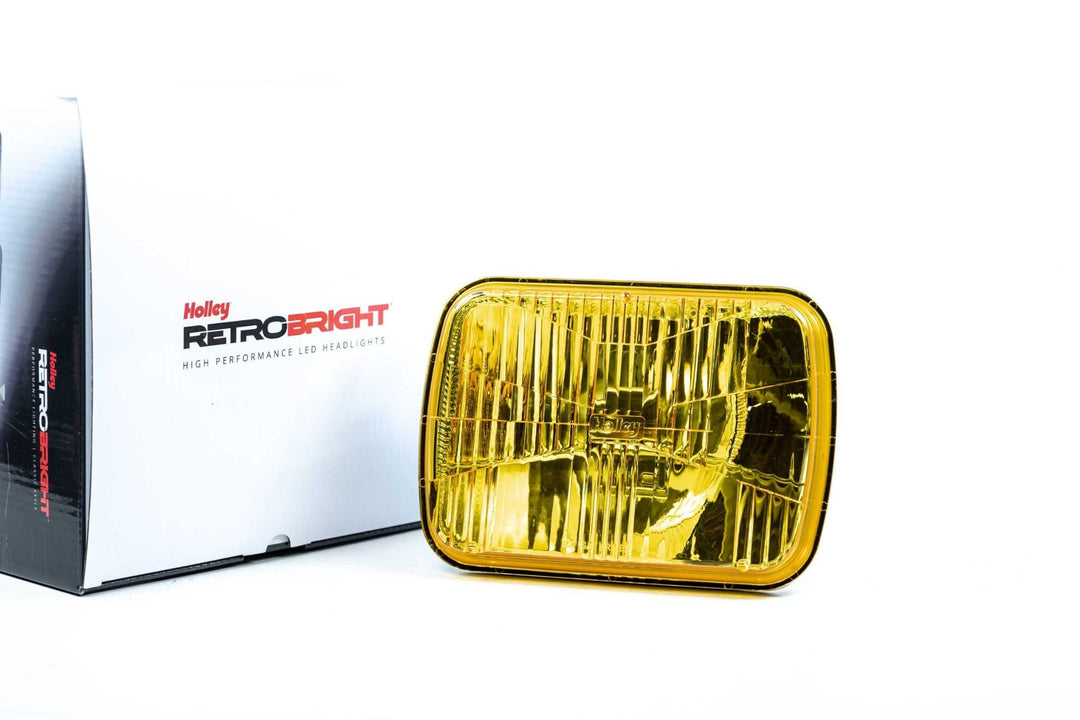 Holley RetroBright: Euro Lens Yellow 5x7" Rectangle (Single Headlight)-LFRB110-1