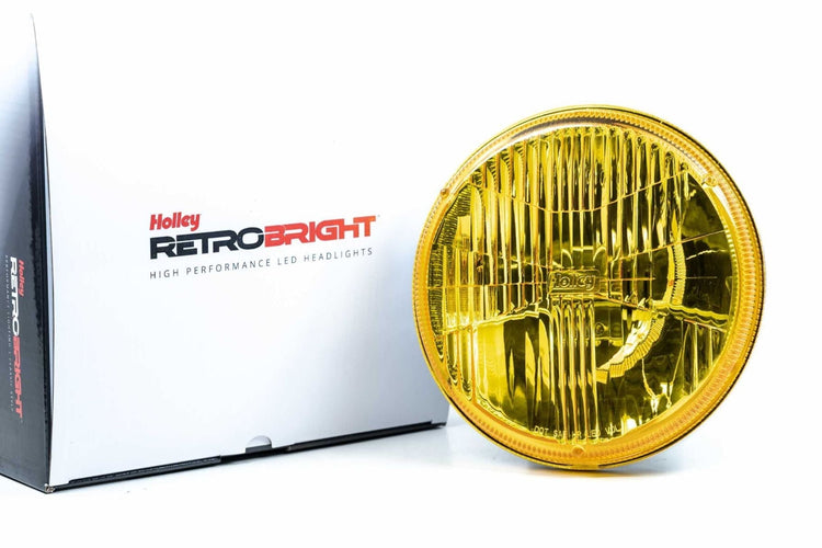 Holley RetroBright: Euro Lens Yellow 7" Round (Single Headlight)-LFRB115-1