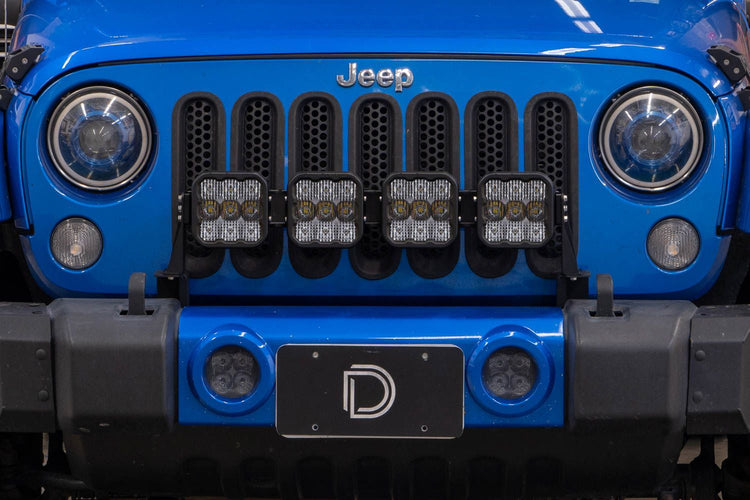 Jeep JK (2007-2018) SS5 4-Pod CrossLink Grille Lightbar Kit-1