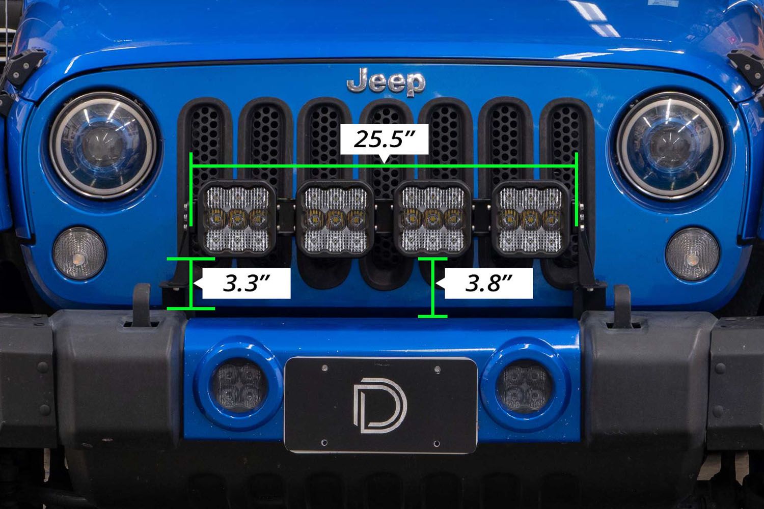 Jeep JK (2007-2018) SS5 4-Pod CrossLink Grille Lightbar Kit-4