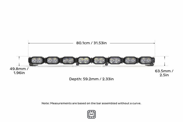 Morimoto Single-Row BangerBar Off-Road LED Light Bar: 8 Pod / 31.5"-10