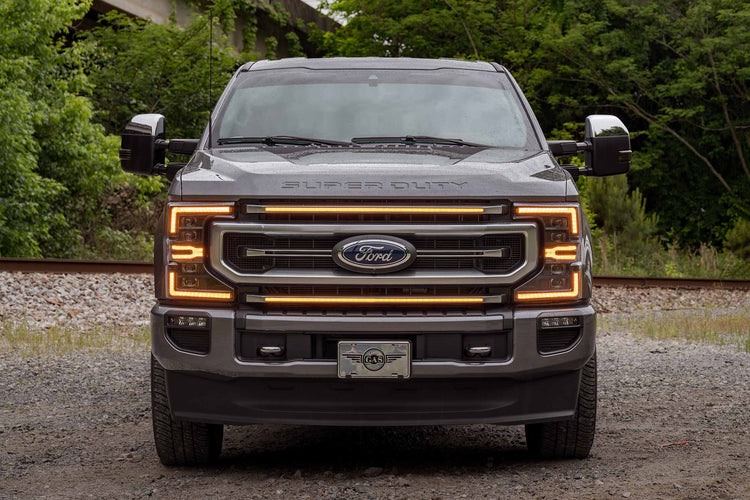 Morimoto XBG LED DRL Grille Inserts: Ford Super Duty Platinum (20-22) (Amber)-XBG26-1