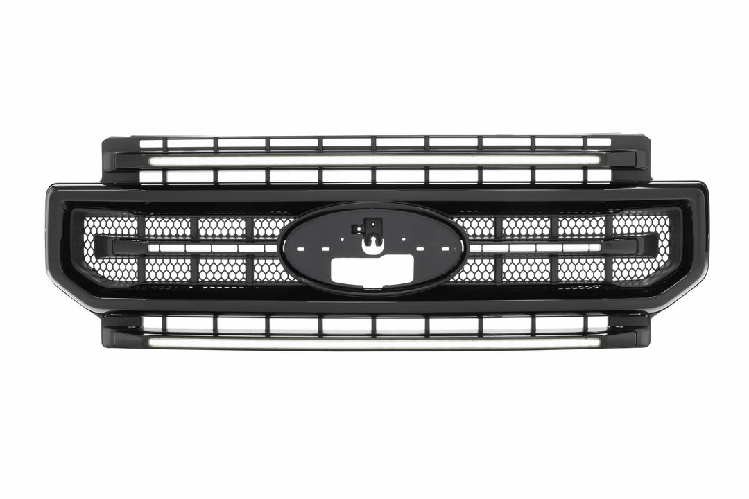 Morimoto XBG LED Grille: Ford Super Duty (20-22) (Paintable-Black / White DRL)-XBG10-1