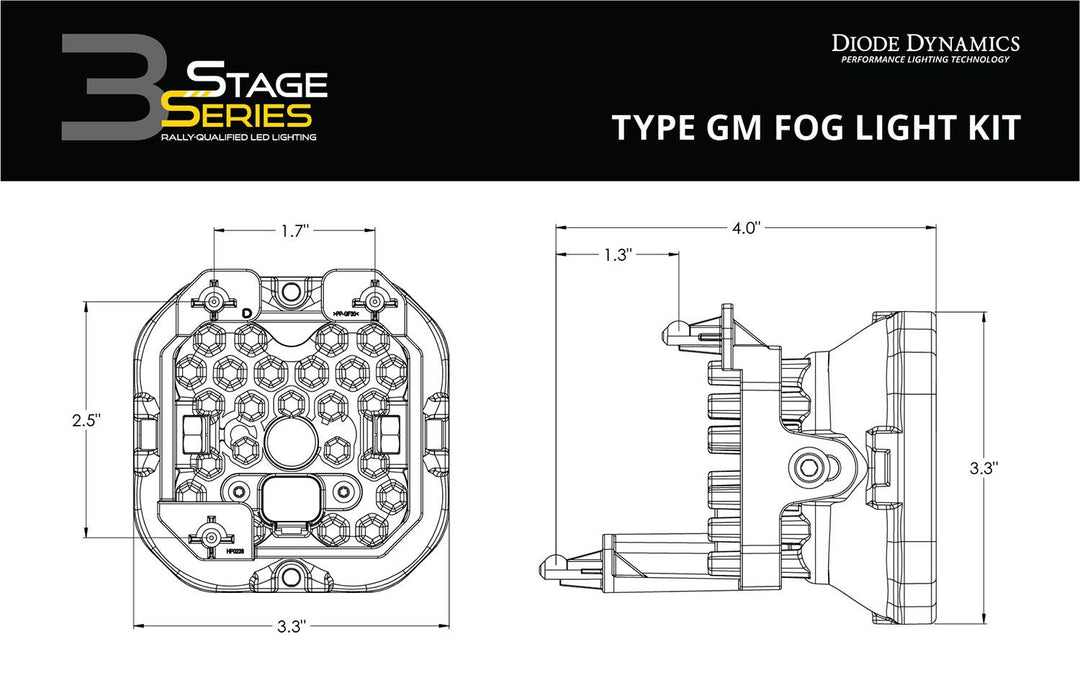 SS3 LED Fog Light Kit for 2007-2015 Chevrolet Avalanche Diode Dynamics-12