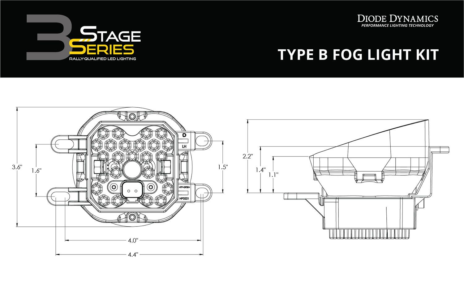 SS3 LED Fog Light Kit for 2014-2023 Toyota Highlander Diode