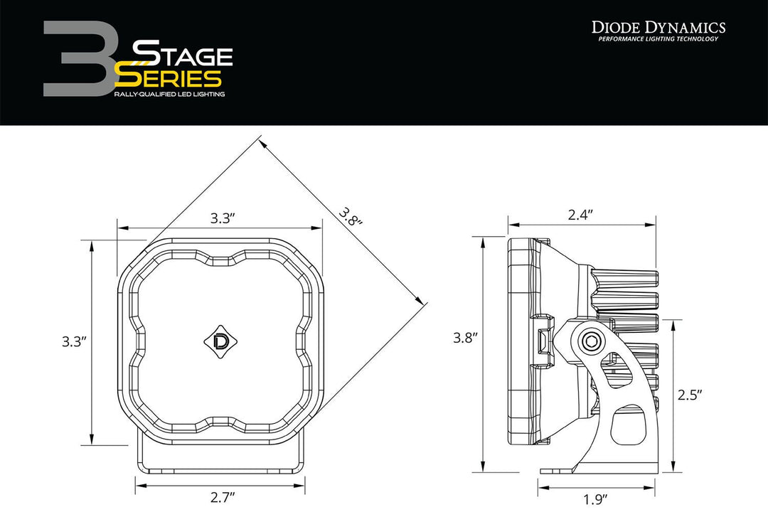 SS3 Universal Roll Bar Bumper Light Kit Diode Dynamics-6