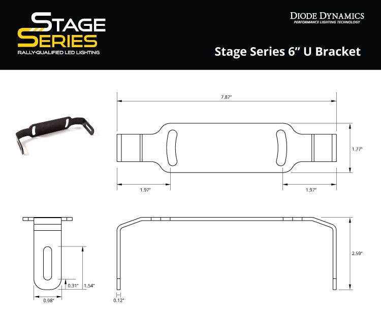 SS6 Stage Series 6 Inch U Bracket Diode Dynamics-6