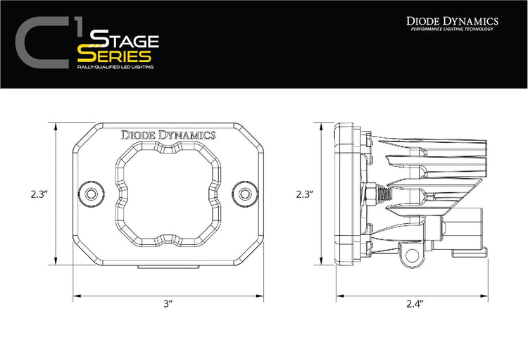 SSC1 Stage Series C1 LED Pod White (SAE Fog) Flush-8