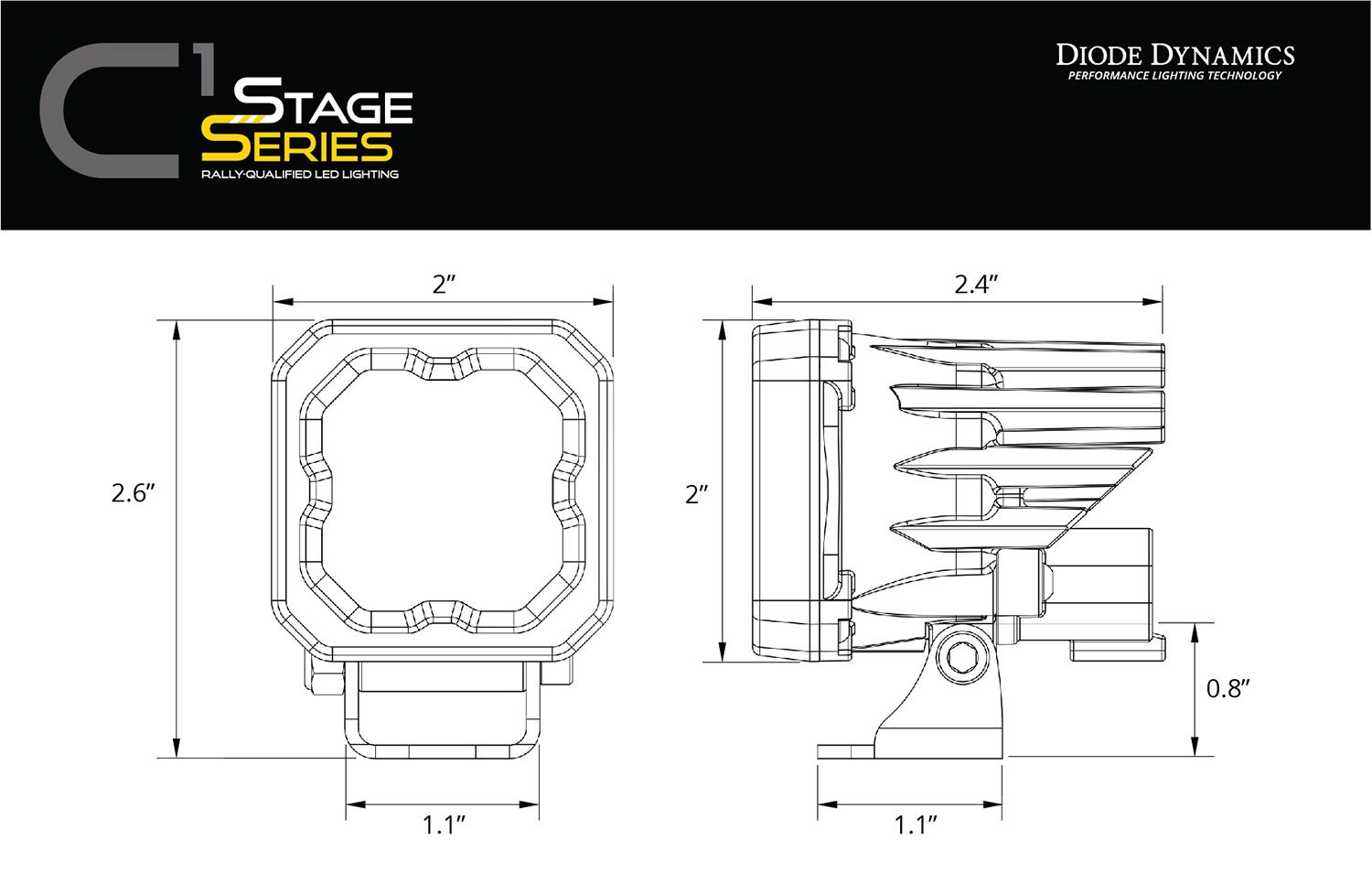 SSC1 Stage Series C1 LED Pod White (SAE Fog) Standard-5