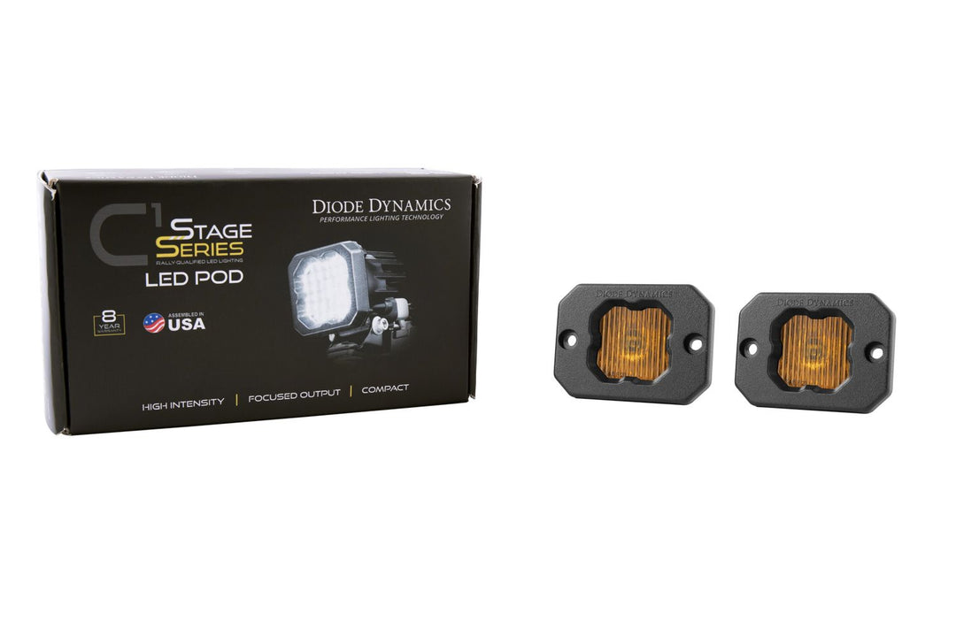 SSC1 Stage Series C1 LED Pod Yellow (SAE Fog) Flush-1