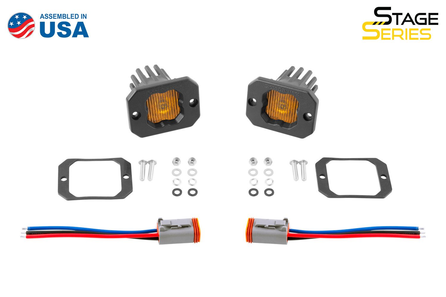 SSC1 Stage Series C1 LED Pod Yellow (SAE Fog) Flush-dd6851p-3